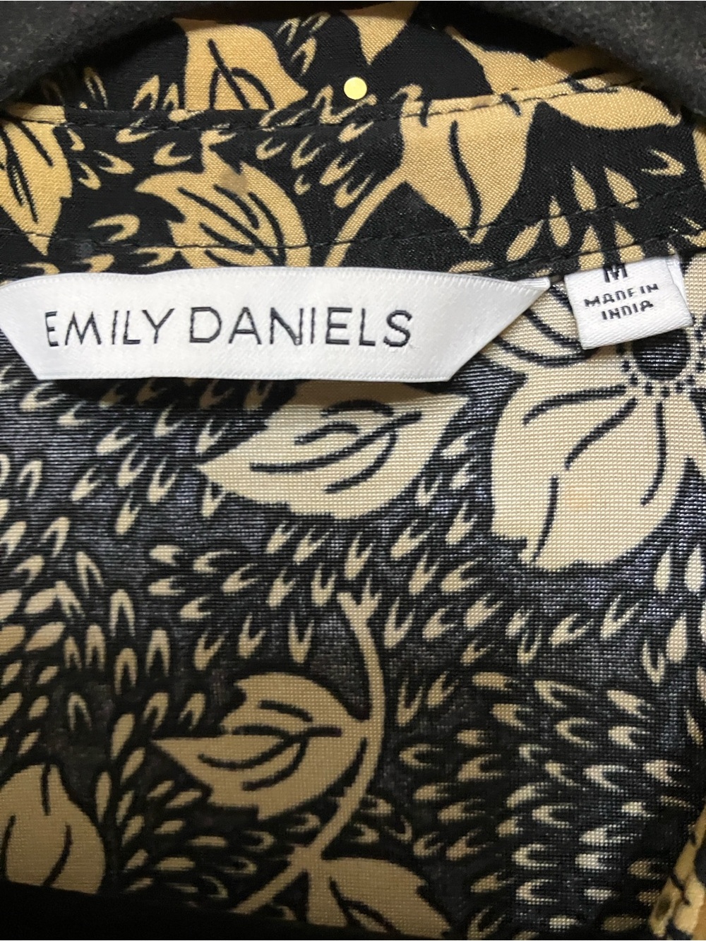 Floral Button-Front Blouse - Black & Yellow - Picture 2 of 9